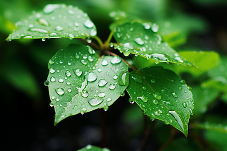 叶子上的雨滴图片