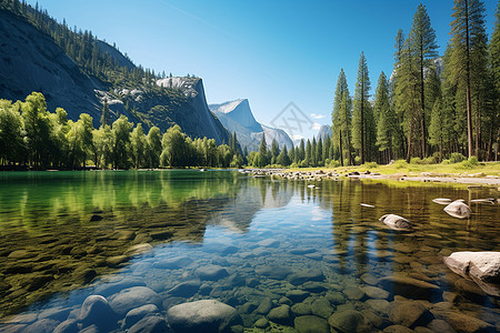 美丽山景湖泊图片