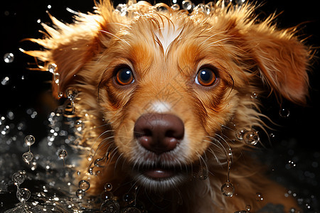 湿润的小狗图片