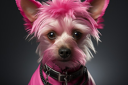 粉色发色的小泰利犬图片