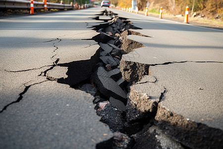 地震后的公路图片