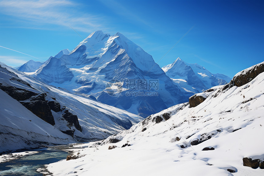 冰川之上的湖光山色图片