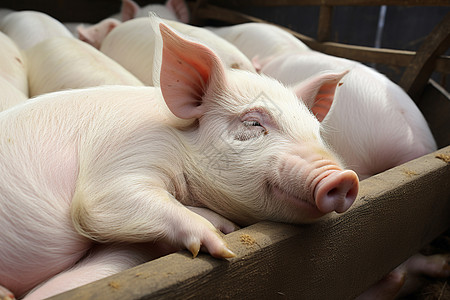 乡村农业养殖场的猪圈高清图片