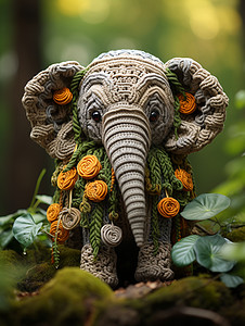 可爱的手工针织大象图片