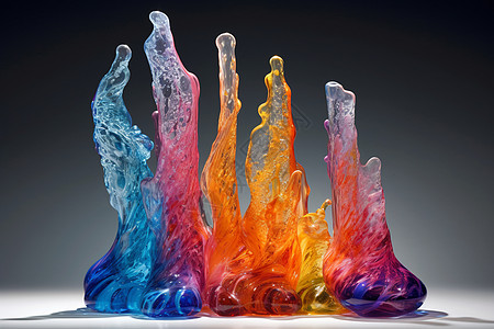 多维抽象的玻璃雕塑背景