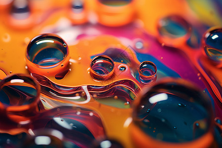 抽象创意的五彩玻璃液体图片