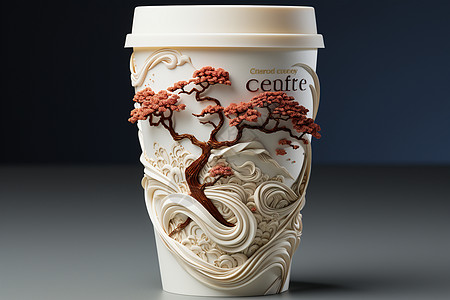中国风咖啡杯纹理图案图片