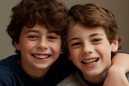 双胞胎儿童幸福笑容图片