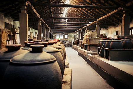 古村落中的酒窖图片
