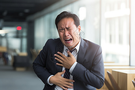 疼痛难忍的男人背景图片