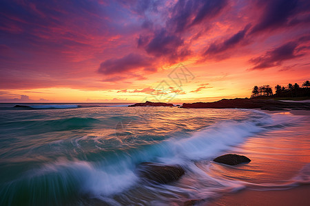 日出时分的海岸线图片