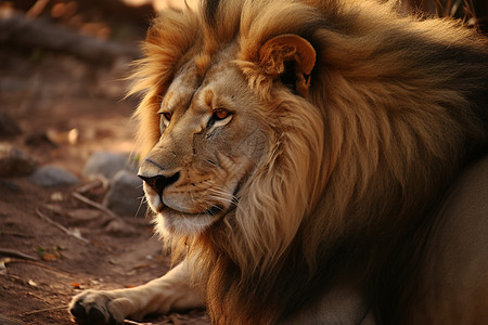 阳光下的狮子图片