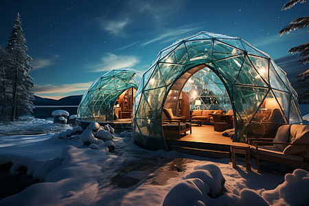北极圣域的玻璃小屋图片