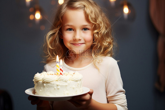 庆祝生日的小女孩图片