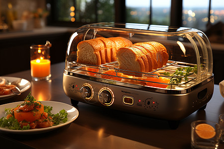 现代多功能烤面包机图片
