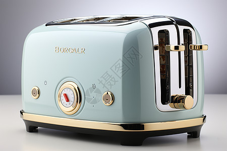 现代简约的蓝色系面包机背景图片