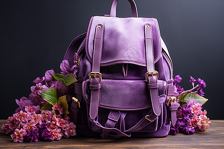 精致的紫色背包图片