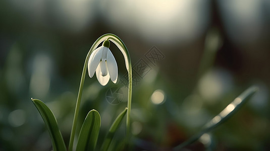 盛开的野生雪滴花图片