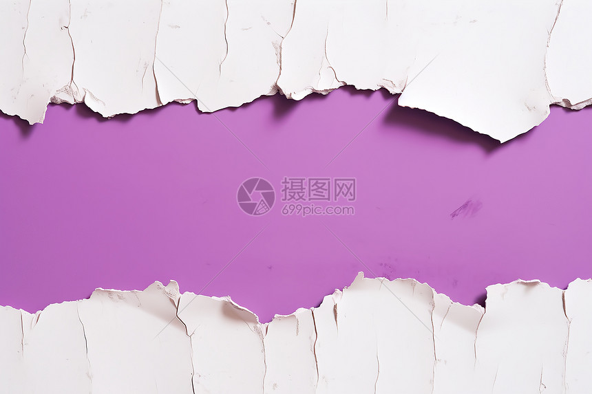 墙皮开裂后露出的紫色墙面图片