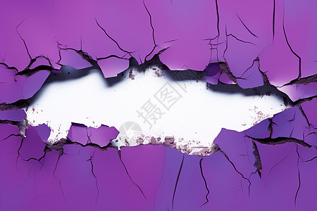 开裂的紫色墙壁背景图片