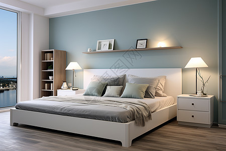 现代朴素的卧室装潢图片