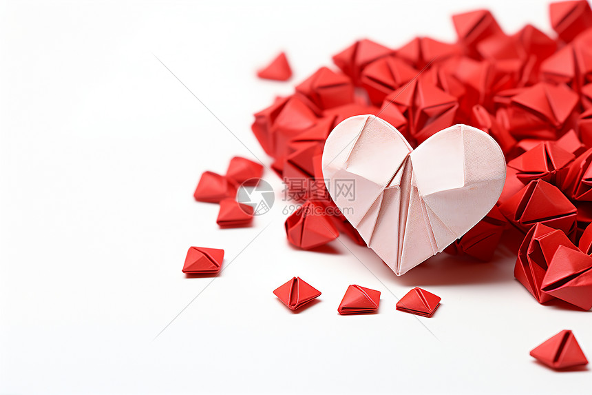 情人节的浪漫爱心折纸图片