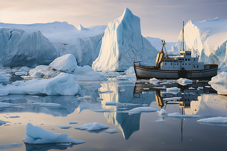 冰川形成海面上天然形成的冰川背景