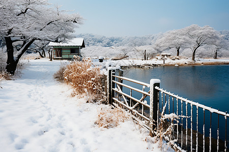 寒冷的冬日农村图片