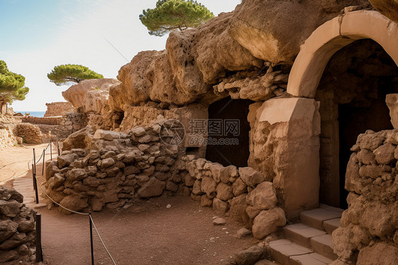 历史悠久的岩石洞穴景观图片