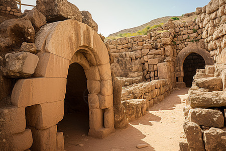 复古的石洞建筑图片