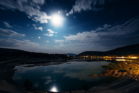 夏季森林夜晚的星空景观图片