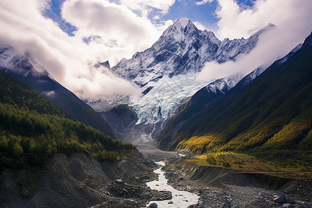 冰川雪山的美丽景观图片