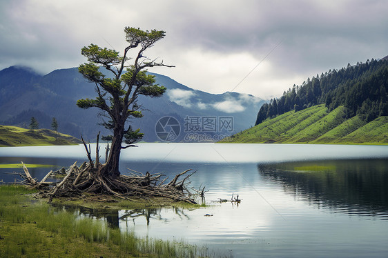 湖山幽谷的美丽景观图片