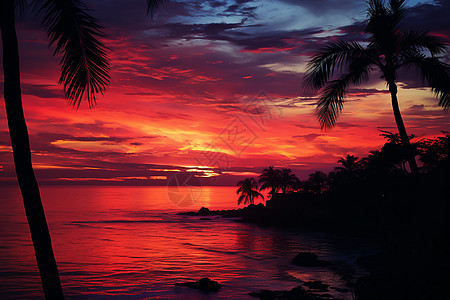 美丽的海洋日落景观图片