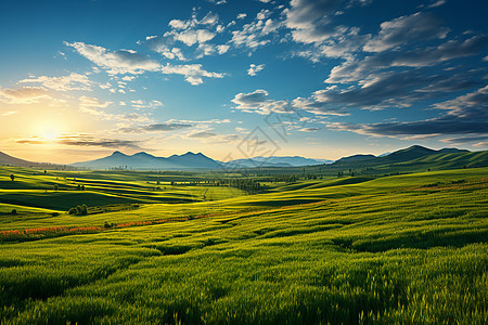 乡村种植田野的美丽景观图片