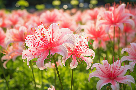 花园中盛开的美丽百合花图片