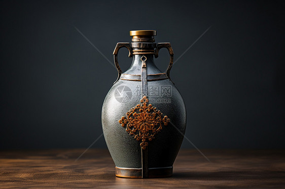古老优雅的中国陶瓷酒坛图片