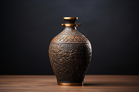 历史悠久的古陶酒罐图片