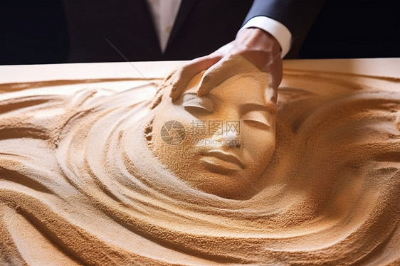 手工制作的沙画雕塑图片