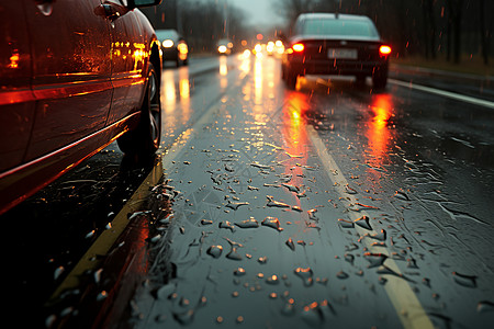 雨打湿了玻璃车窗外的雨滴背景