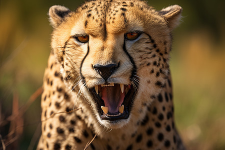 愤怒咆哮的猎豹图片