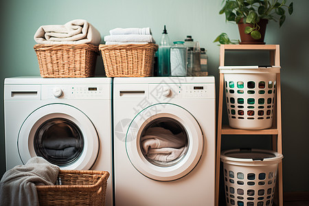 现代化的自助洗衣高清图片