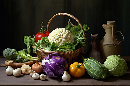 准备烹饪的新鲜蔬菜图片