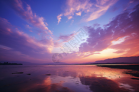 美丽的紫色湖泊图片