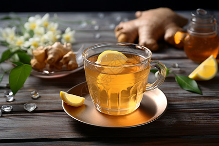 加入生姜的柠檬茶图片