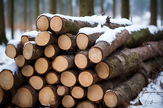冬天取暖的木材图片