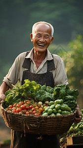 丰收食物的农民图片