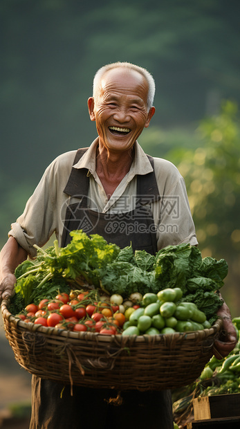 丰收食物的农民图片