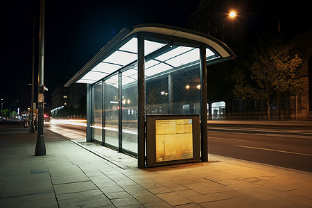 户外的公交站背景图片