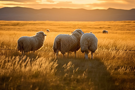 户外田地里的绵羊图片